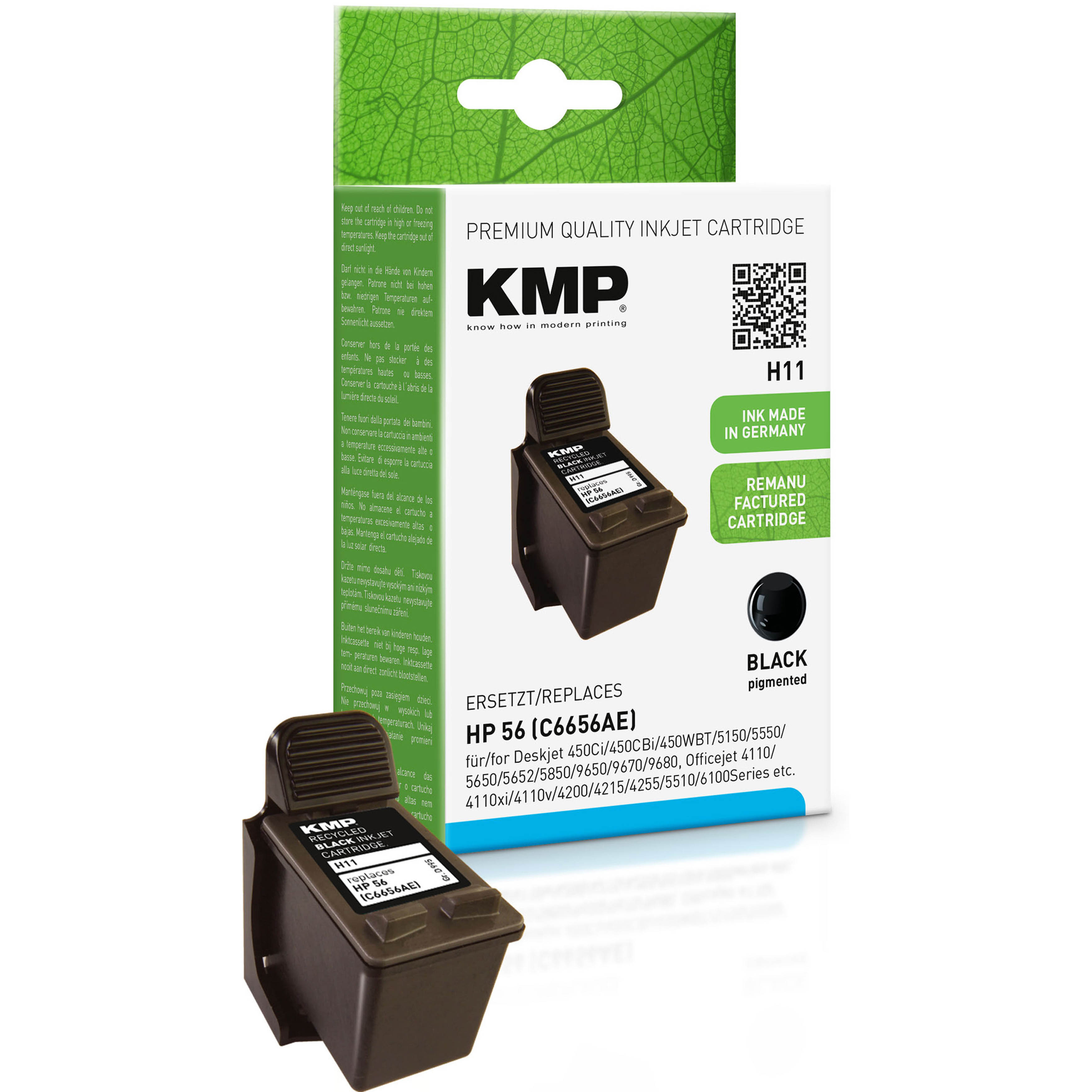 KMP H11 inkoustová kazeta inkoustová kazeta HP 56 (C6656AE), černá