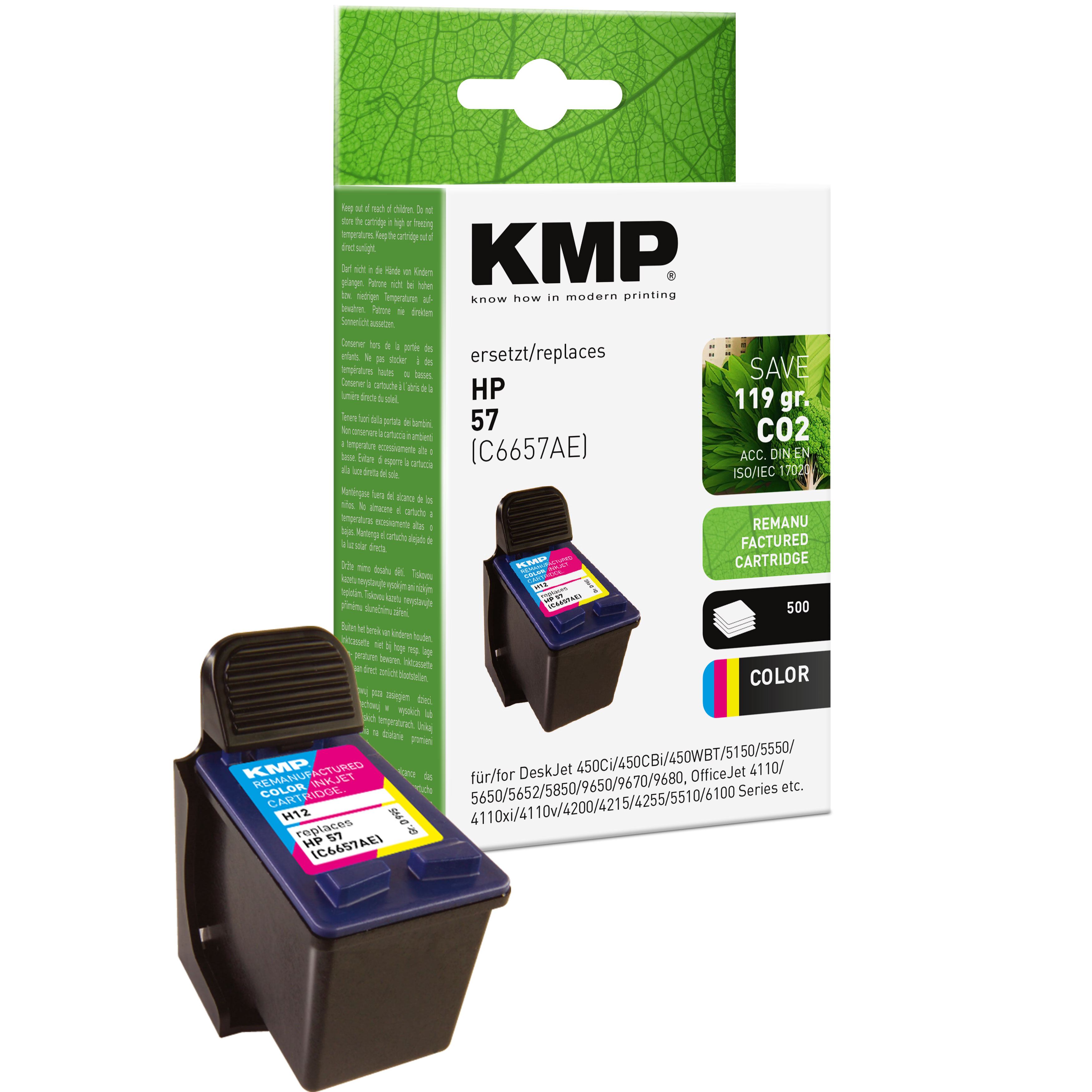 KMP H12 inkoustová kazeta inkoustová kazeta HP 57 (C6657AE), barevná