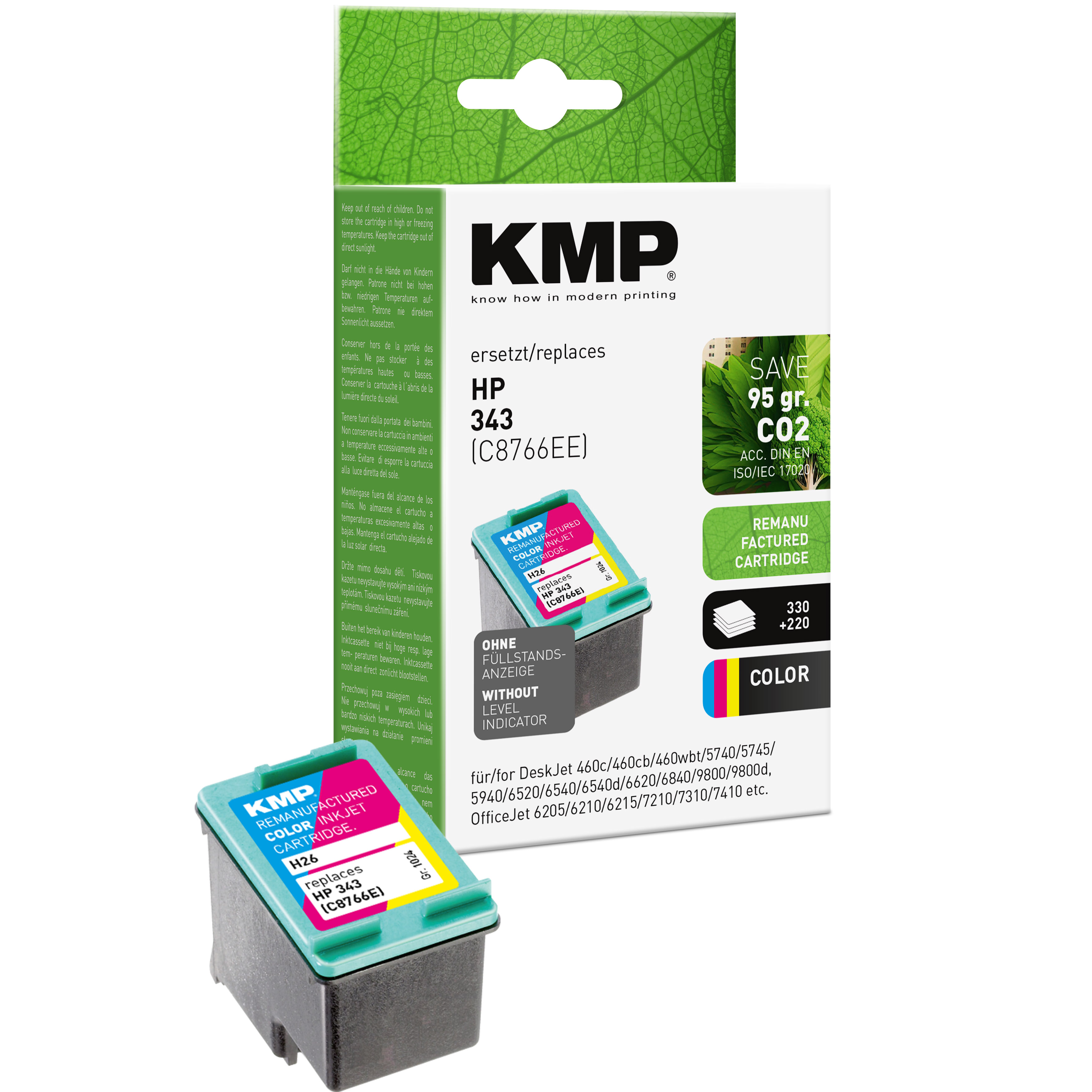 KMP H26 inkoustová kazeta inkoustová kazeta HP 343 (C8766E), barevná