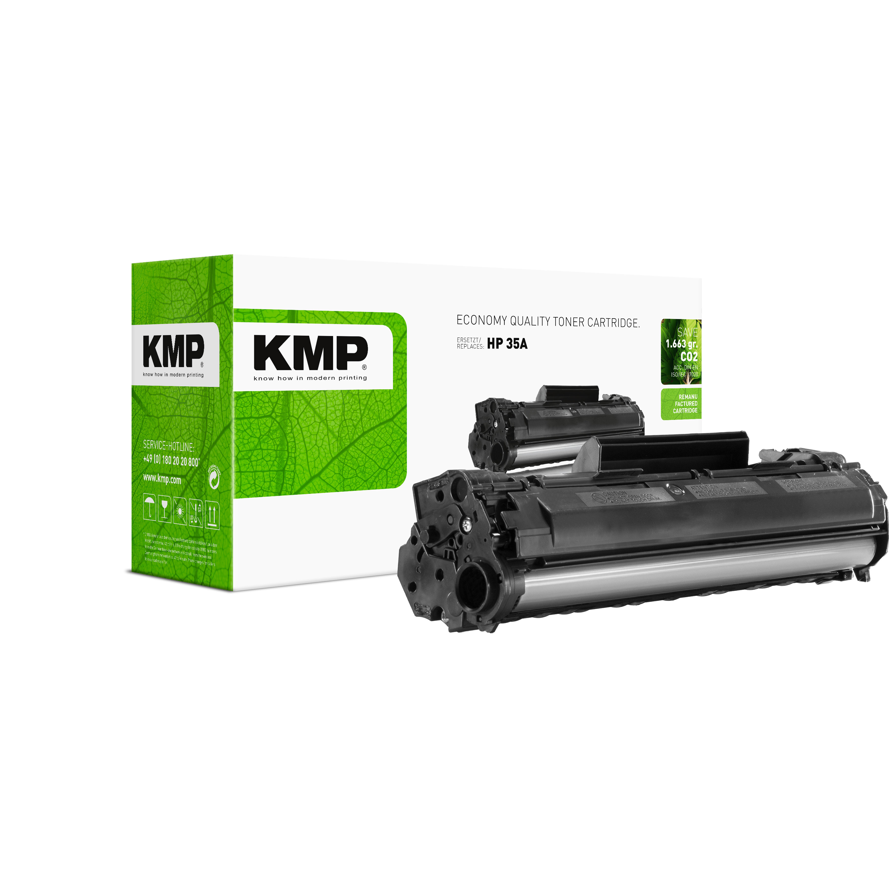 KMP H-T153 renovovaný toner HP 35A (CB435A), černý