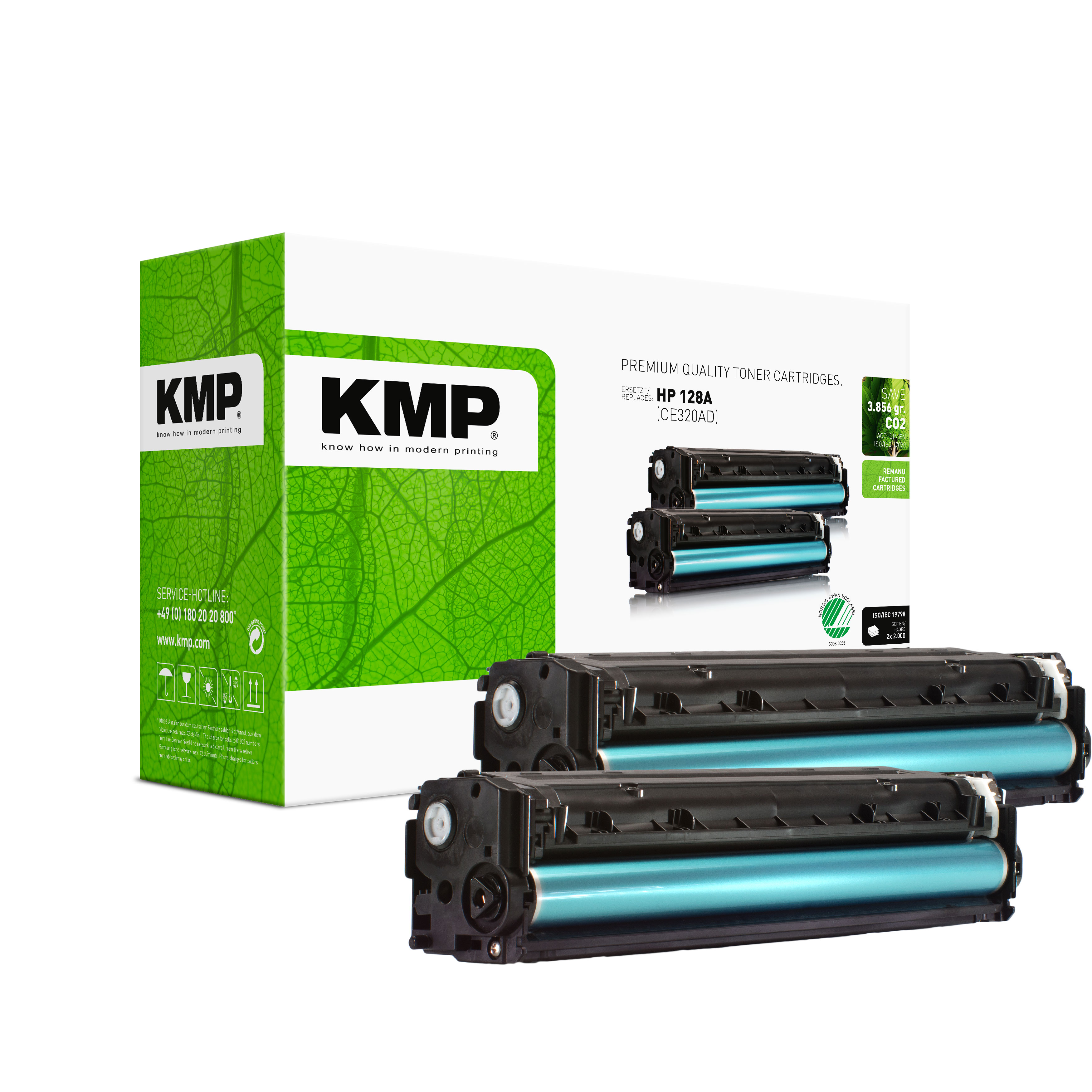 KMP H-T144D renovovaný toner HP 128A (CE320A), černý