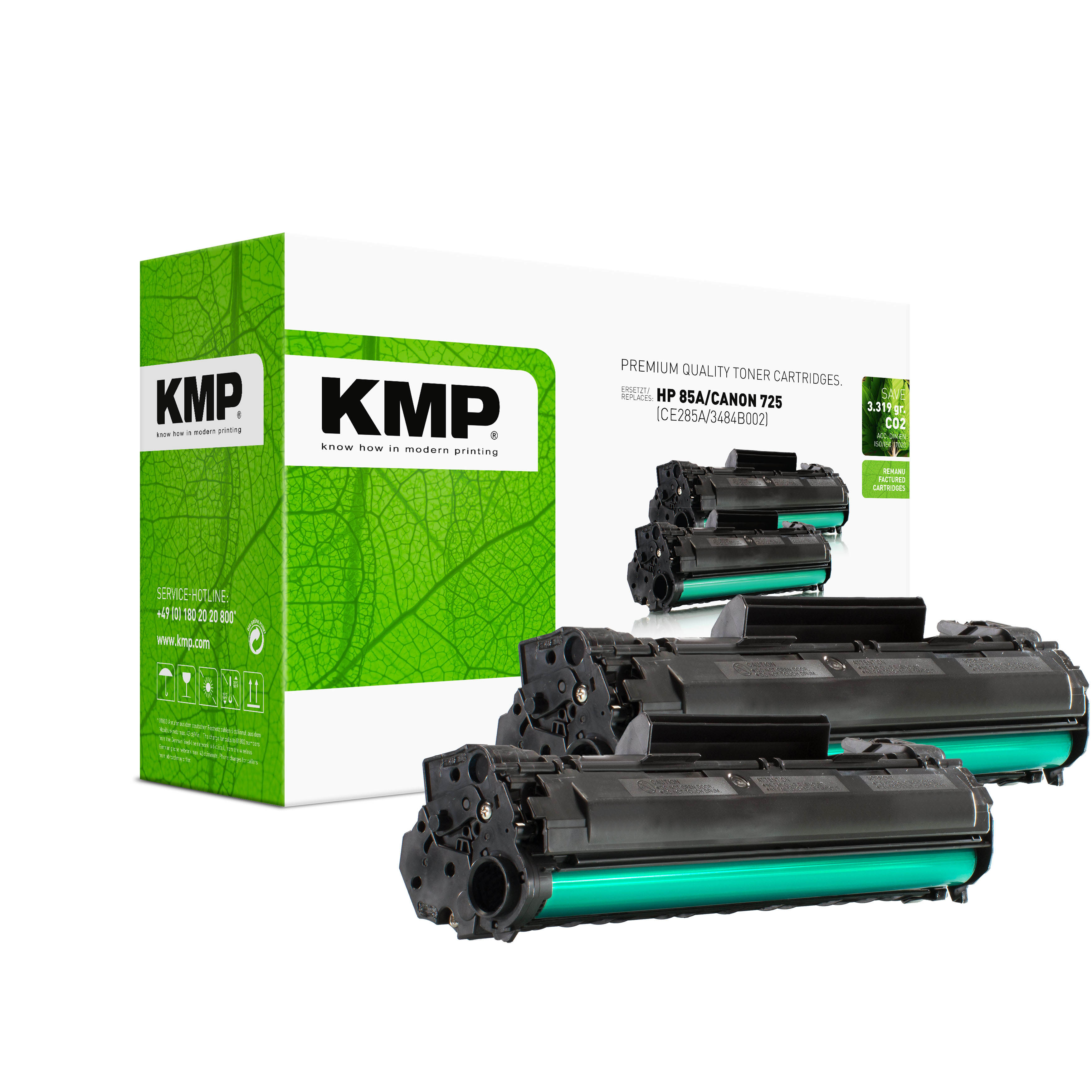 KMP H-T154D renovovaný toner 2 x HP 85A (CE285A) / CE285D, černý