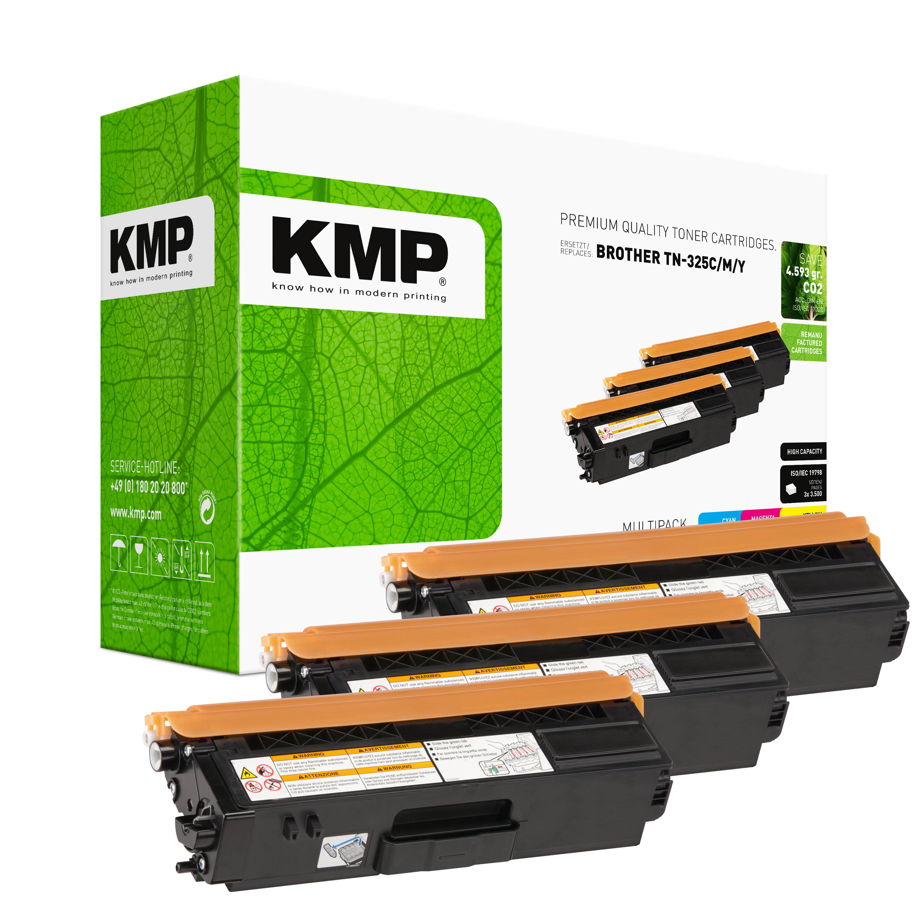 KMP B-T38CMY renovovaná sada tonerů TN-325CMY, CMY