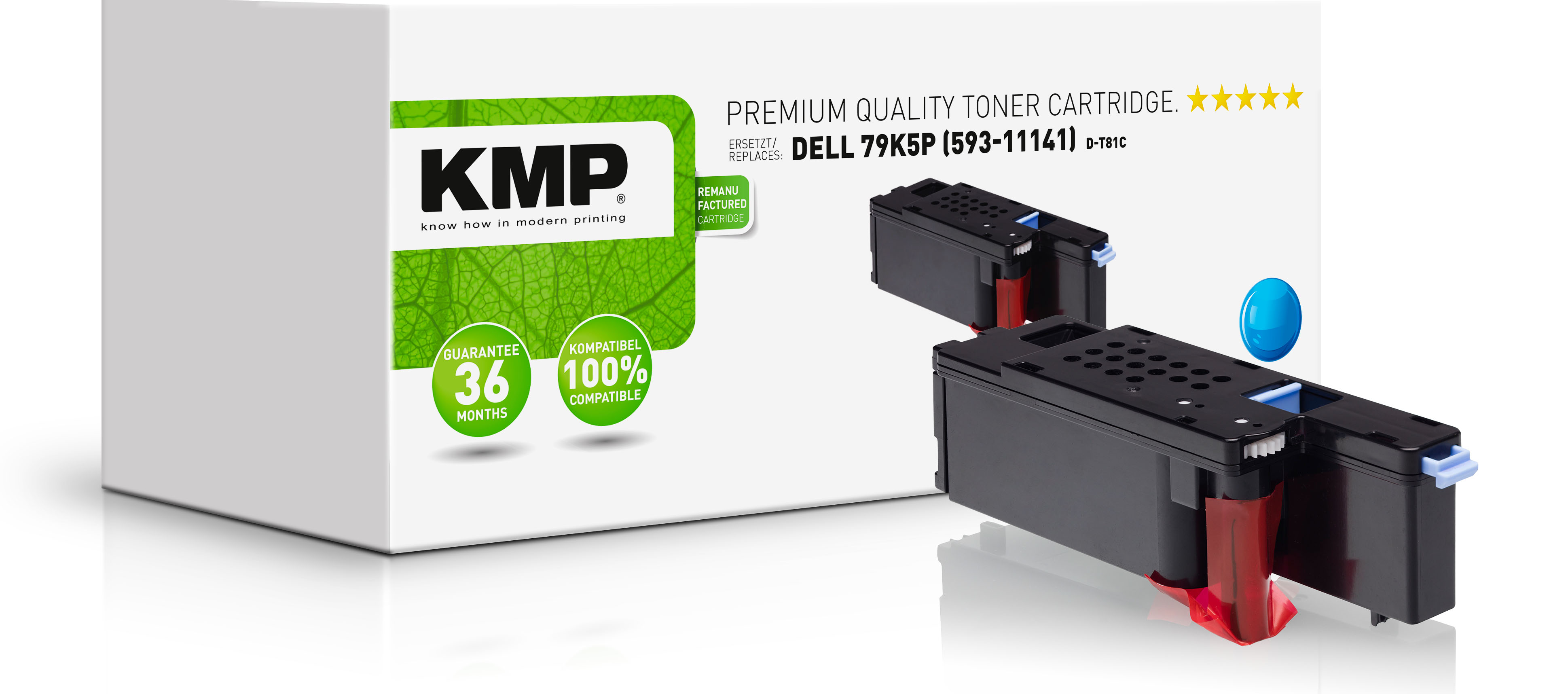 KMP D-T81C kompatibilní toner Dell 79K5P (593-11141), azurový