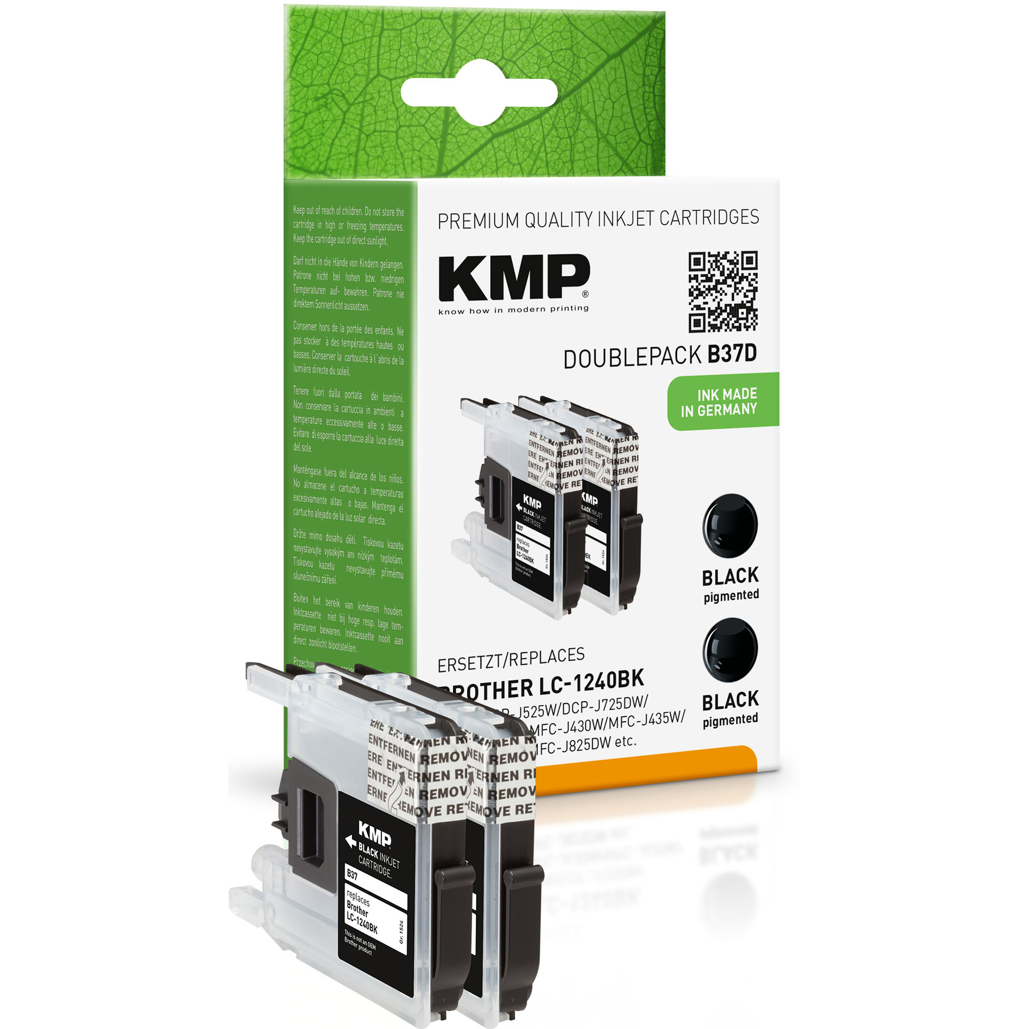 KMP B37D kompatibilní inkoustová kazeta Brother 2x LC1240BK, černá