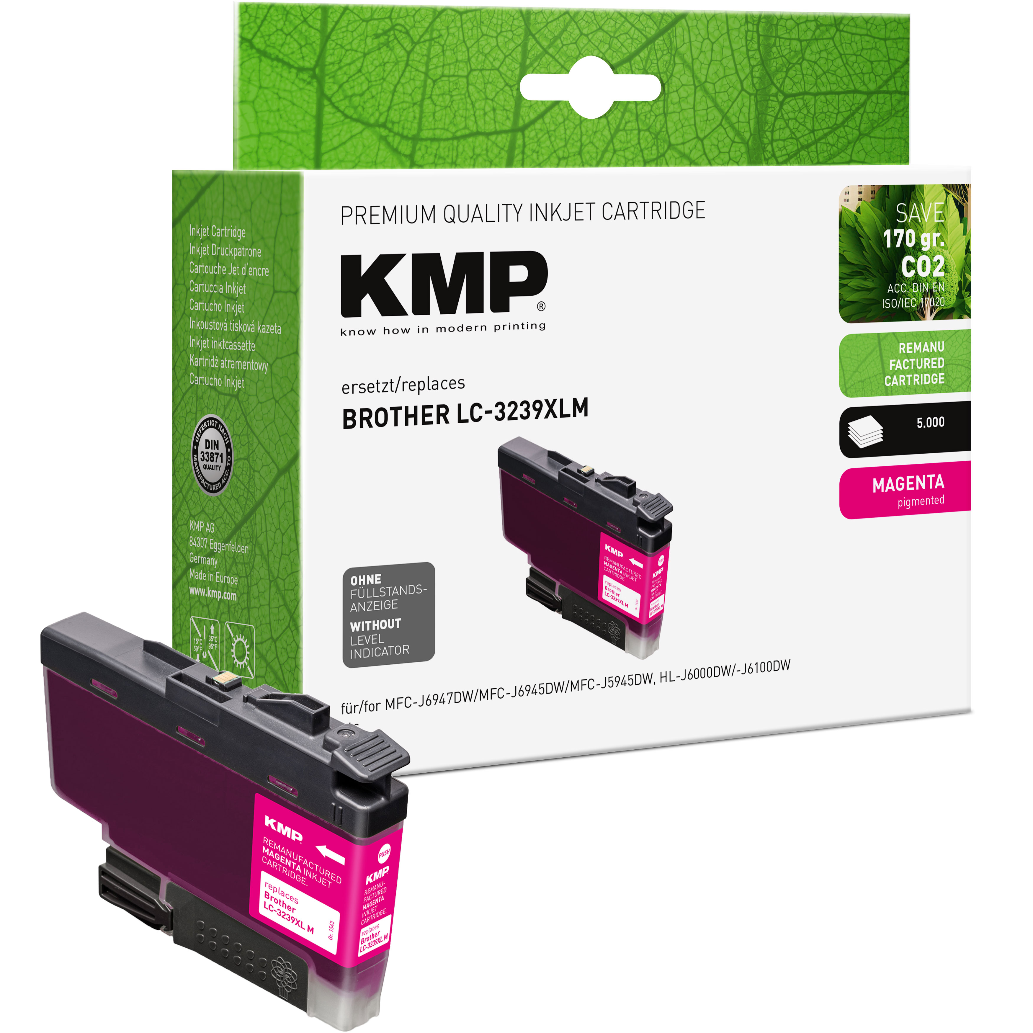 KMP B106 kompatibilní inkoustová kazeta Brother LC3239XLM, purpurová