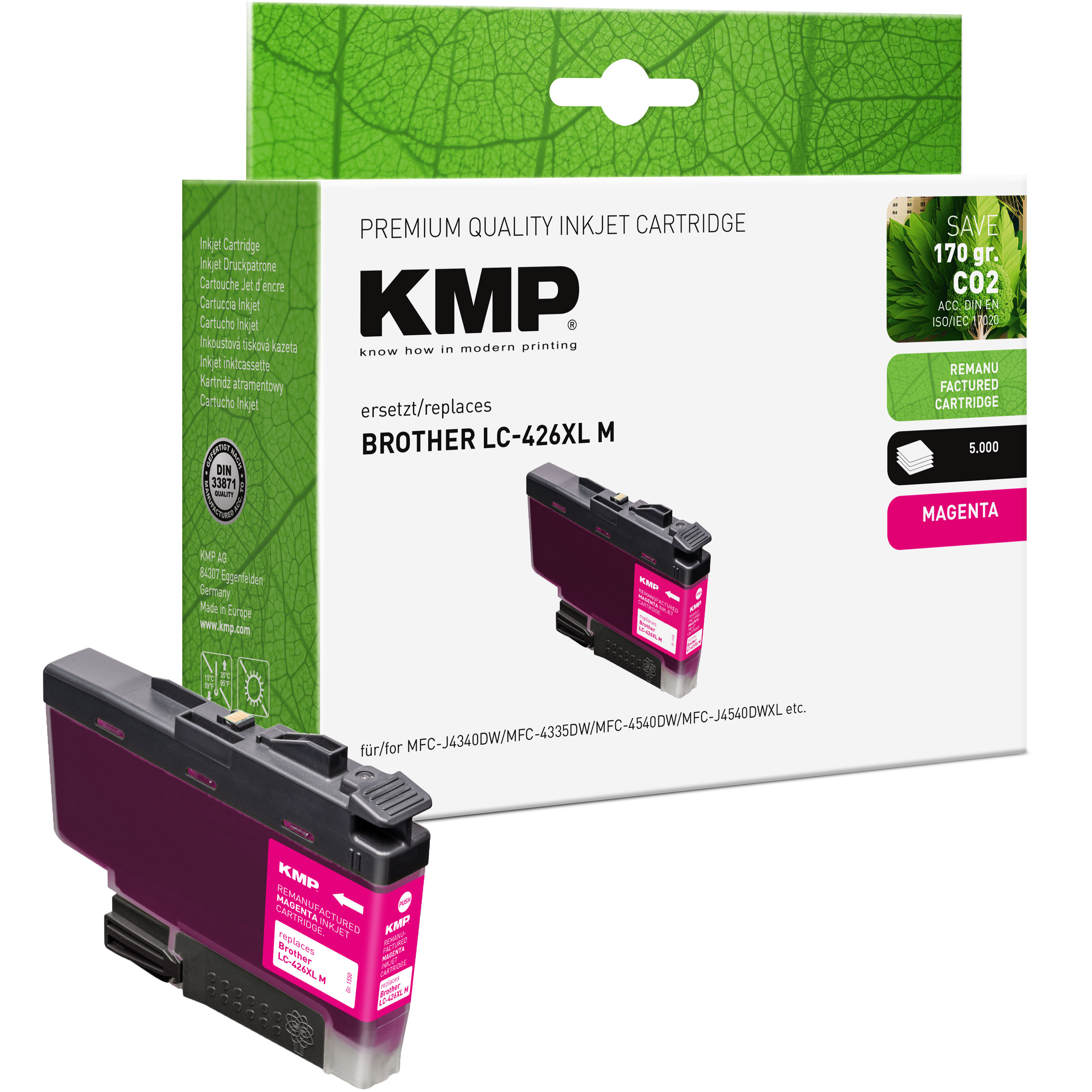 KMP B118 kompatibilní inkoustová kazeta Brother LC-426XL M, purpurová