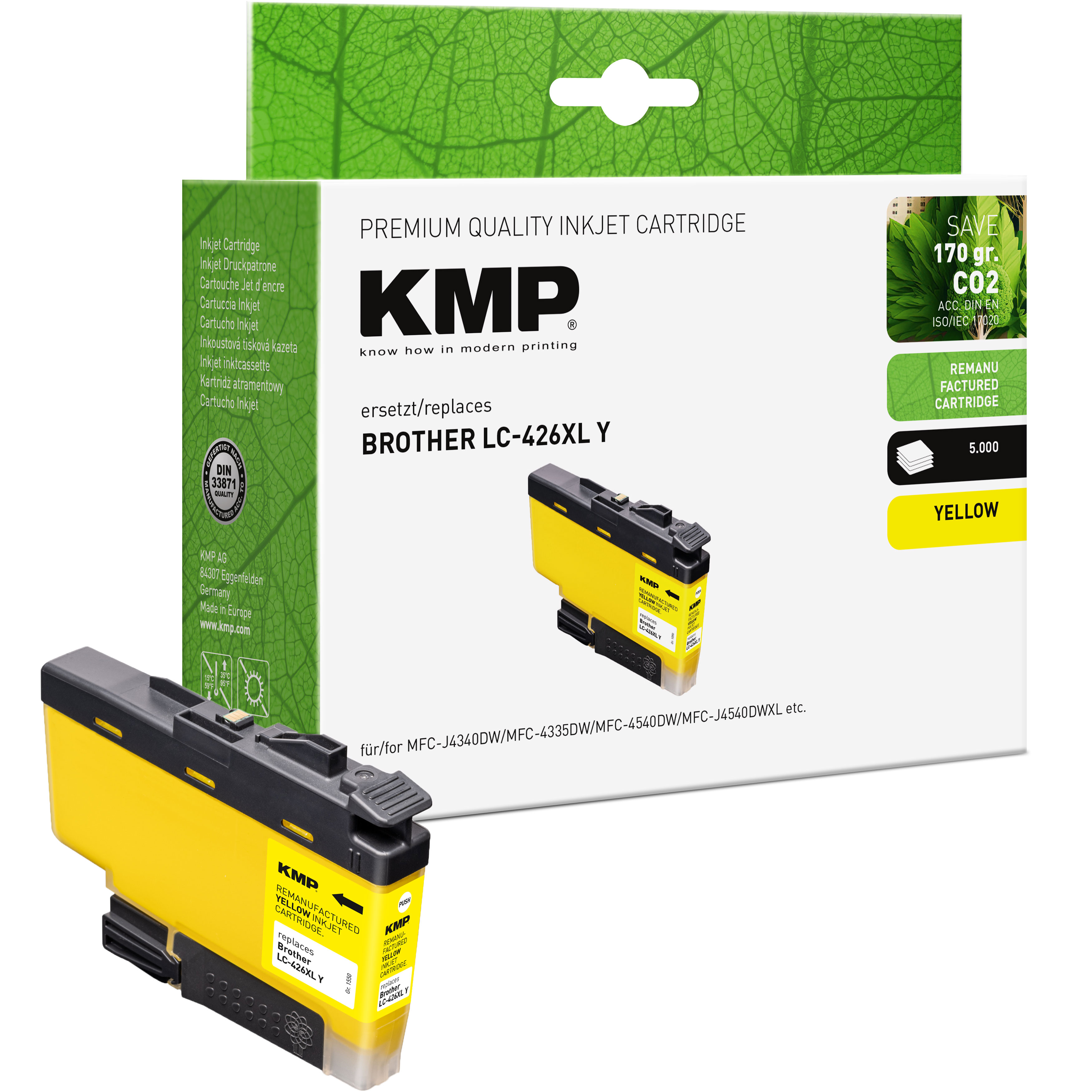 KMP B119 kompatibilní inkoustová kazeta Brother LC-426XL Y, žlutá