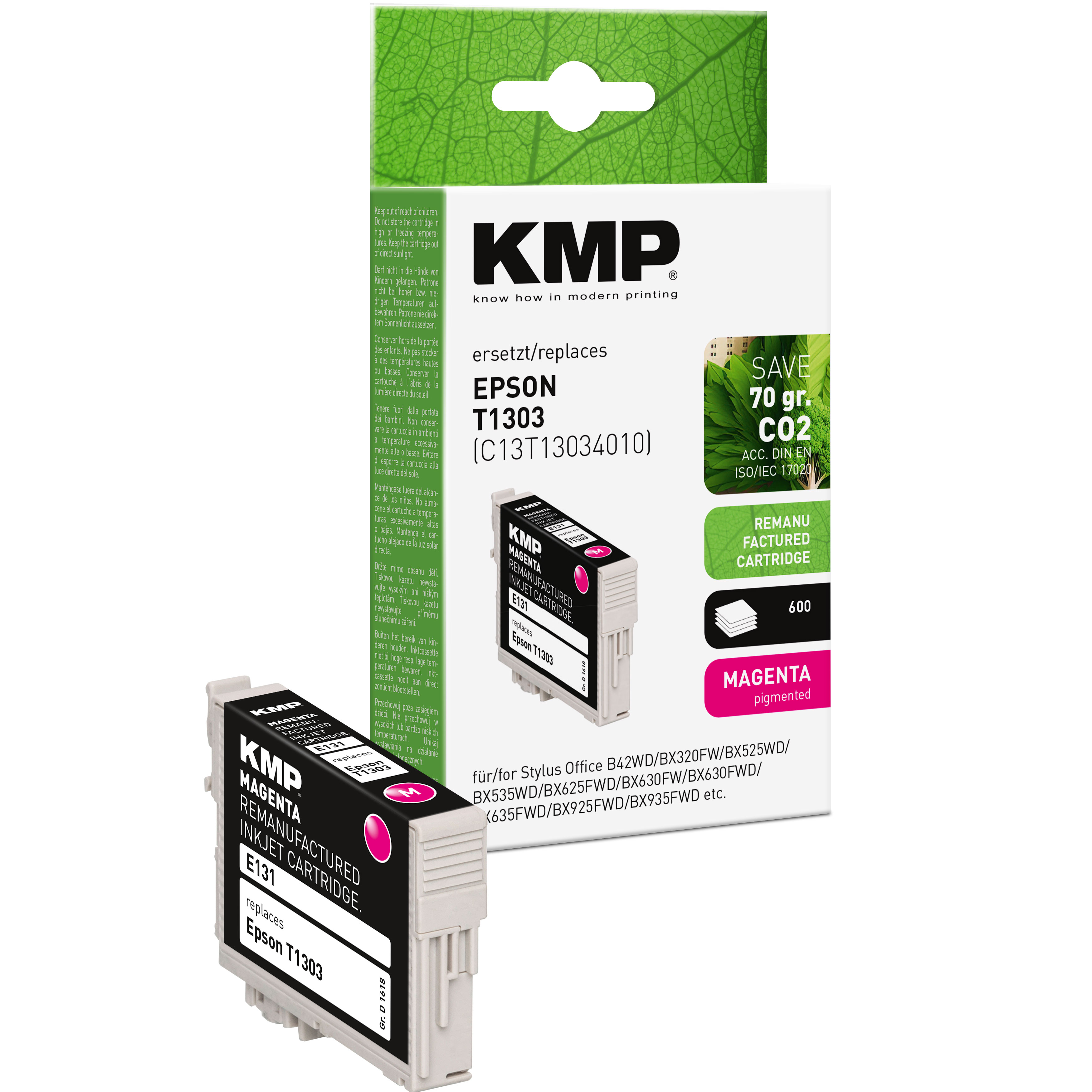 KMP E131 kompatibilní inkoustová kazeta Epson T1303, purpurová