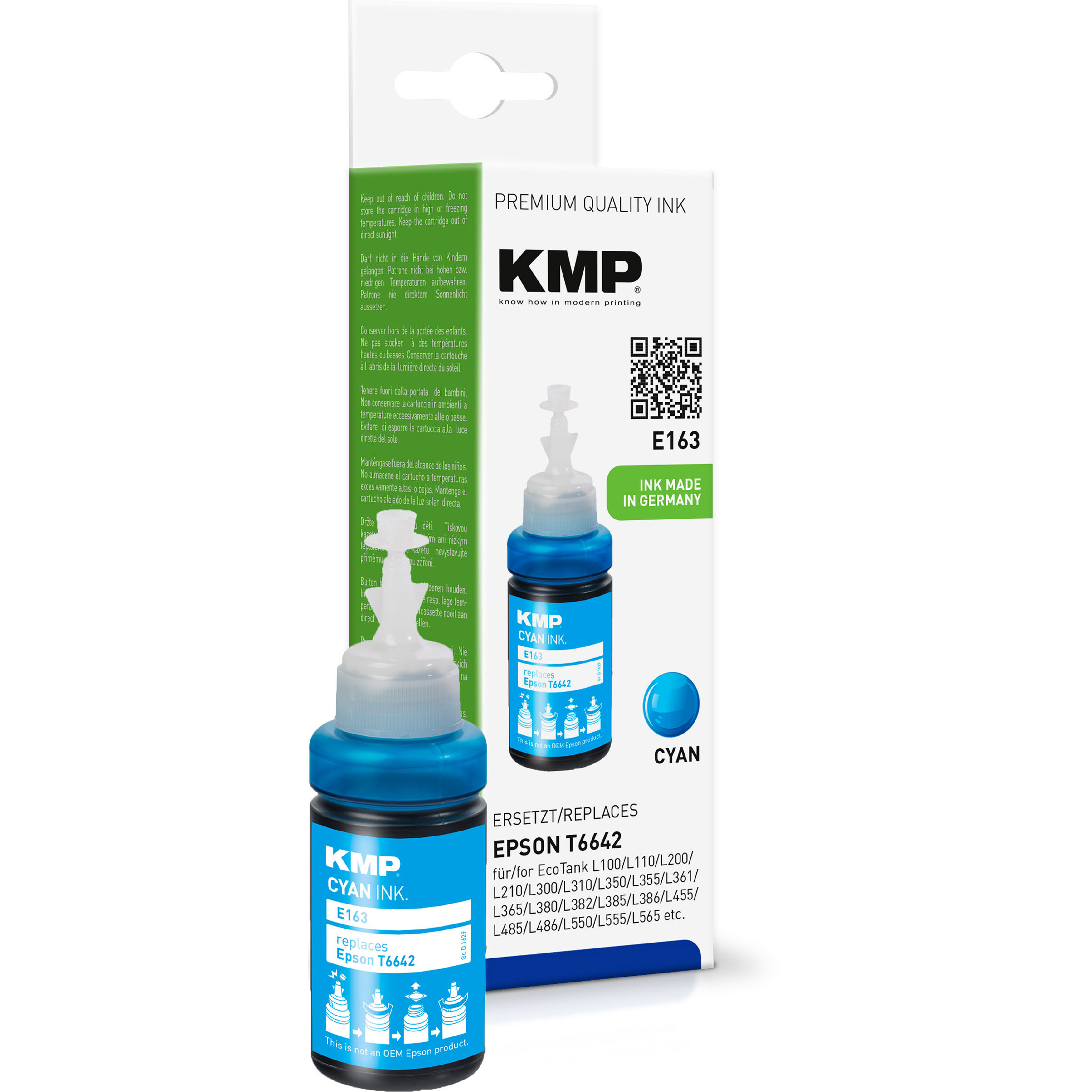 KMP E163 kompatibilní inkoustová kazeta Epson T6642, azurová