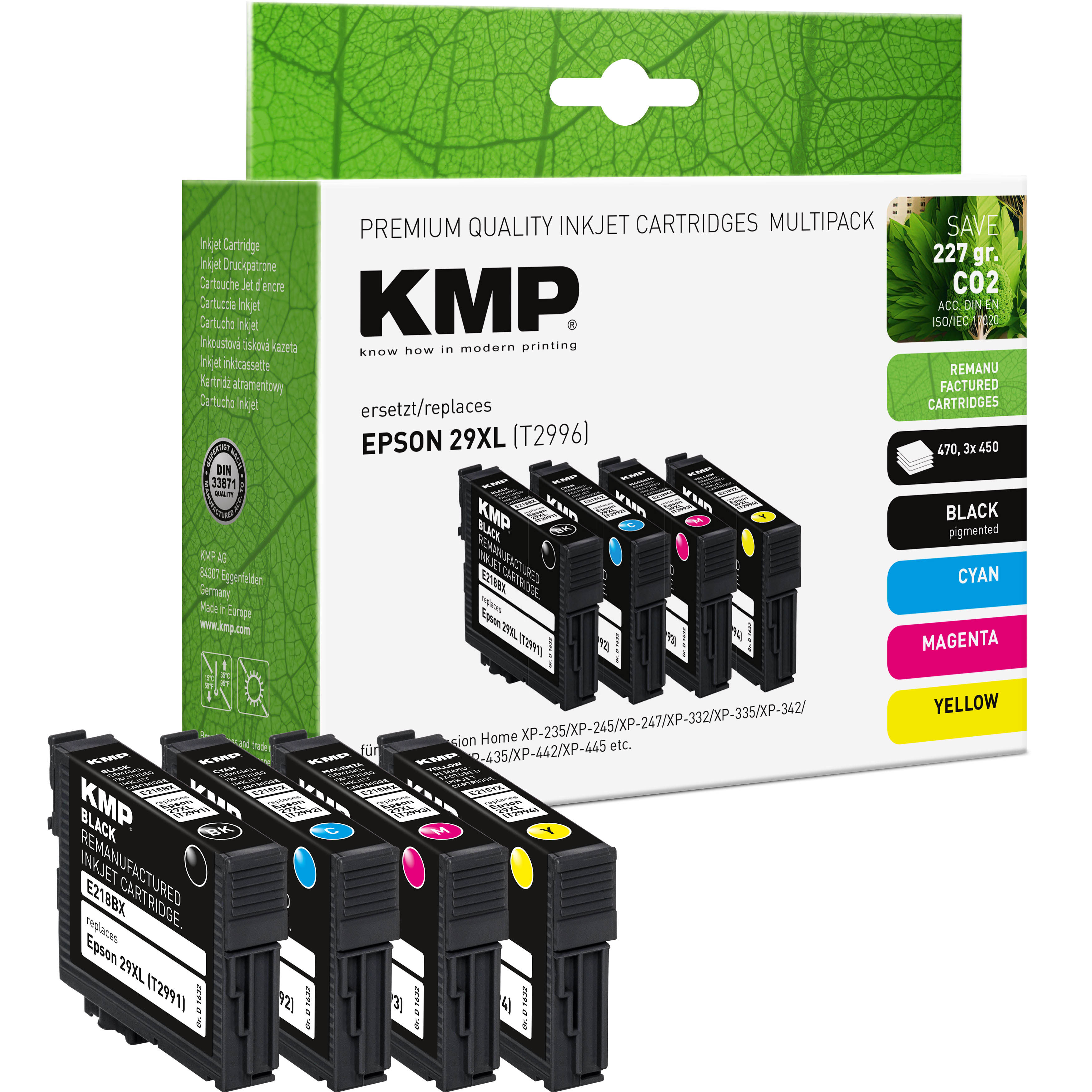 KMP E219VX renovovaná sada inkoustových náplní 29XL (T2996), CMYK