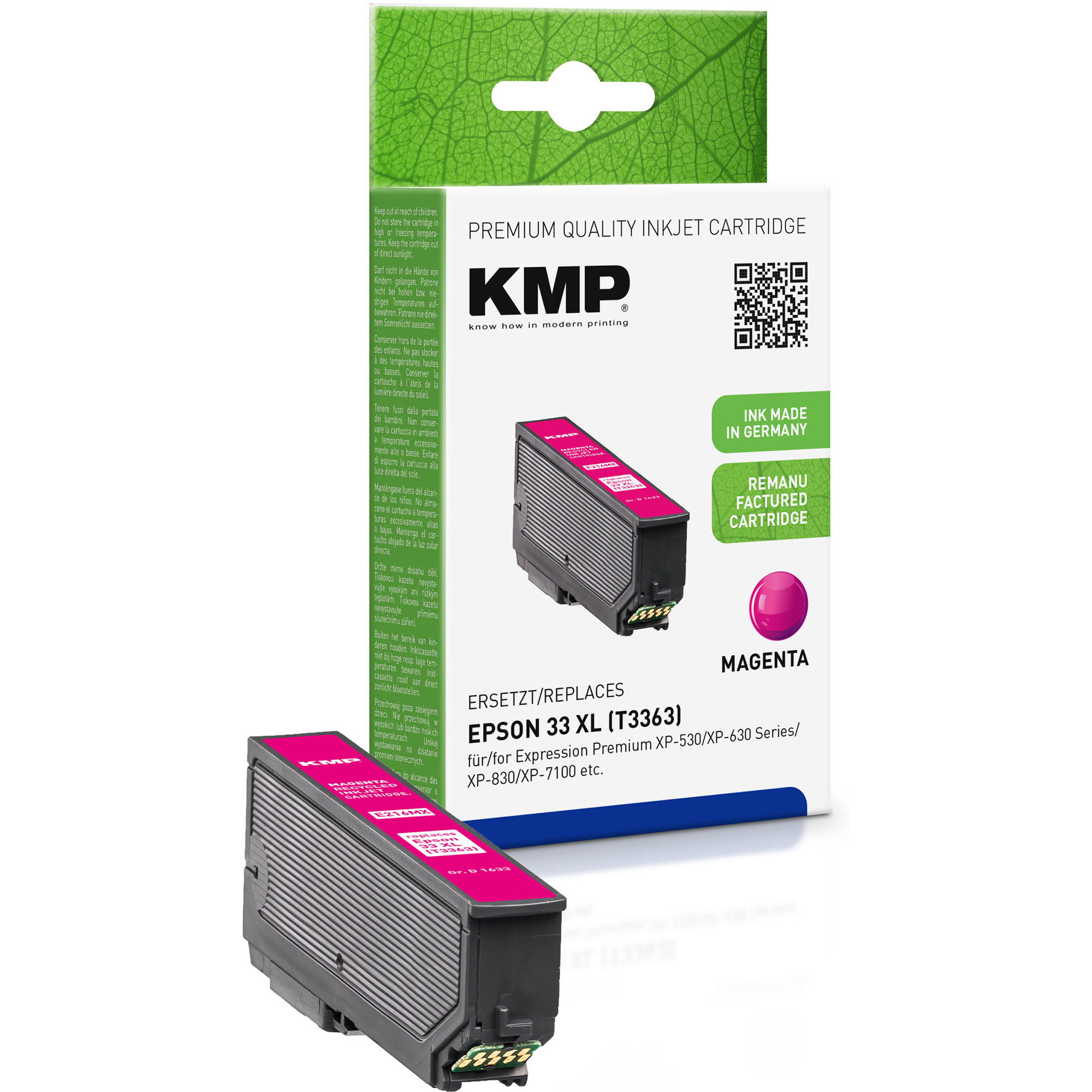 KMP E216MX kompatibilní inkoustová kazeta Epson 33XL(T3363), purpurová