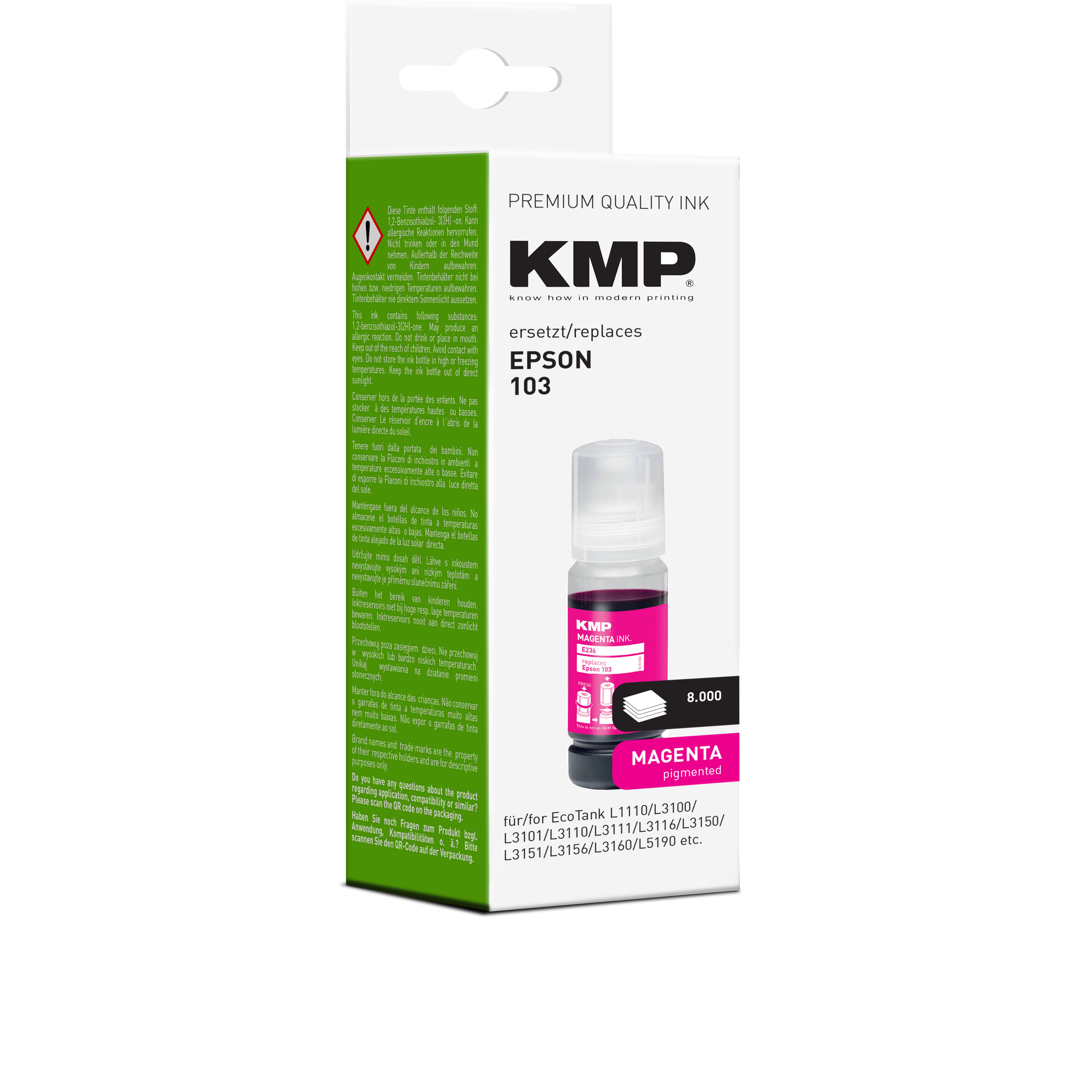KMP E236 kompatibilní inkoustová kazeta Epson 103 (T103), purpurová