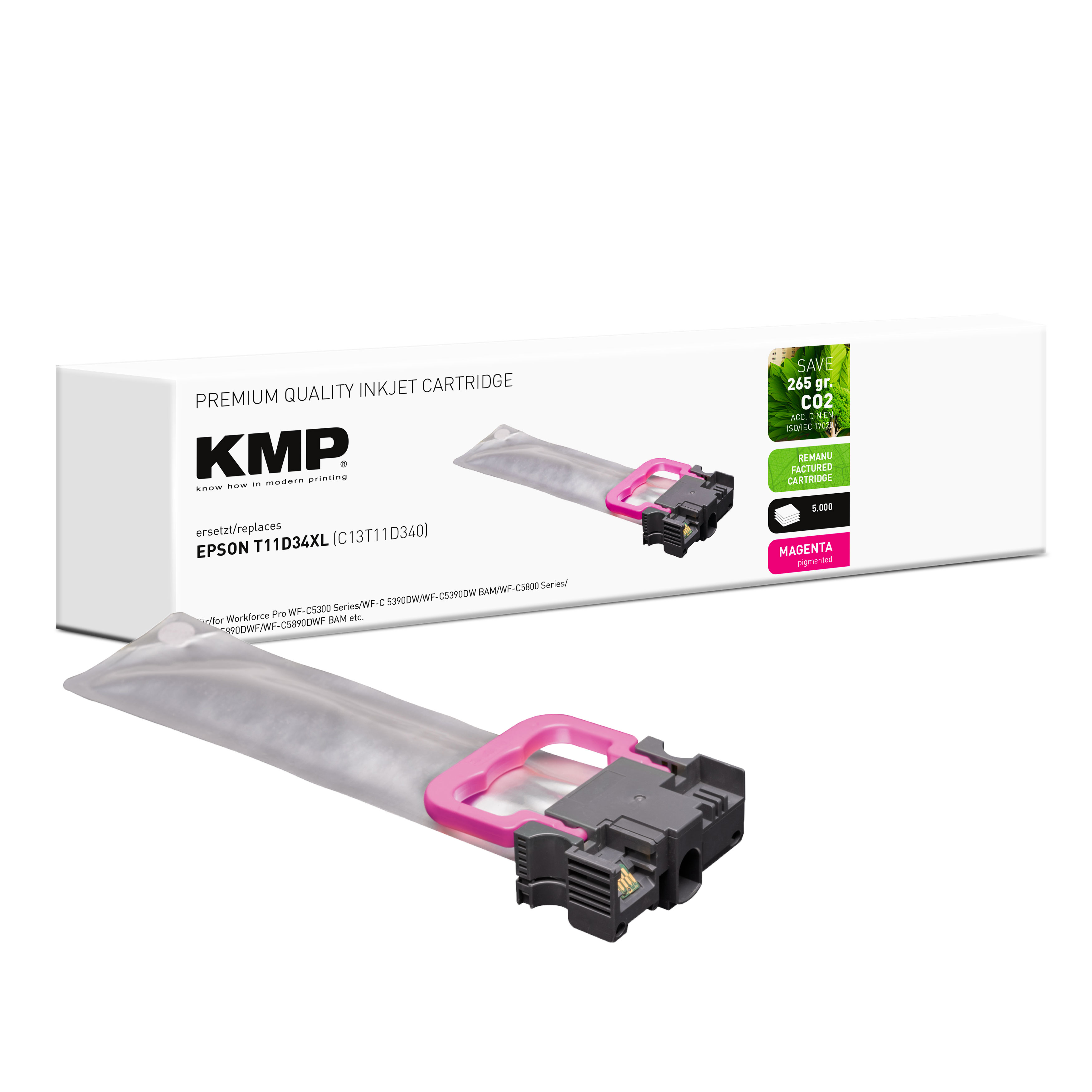 KMP E301M renovovaná inkoustová kazeta Epson T11D34XL (C13T11D34), purpurová