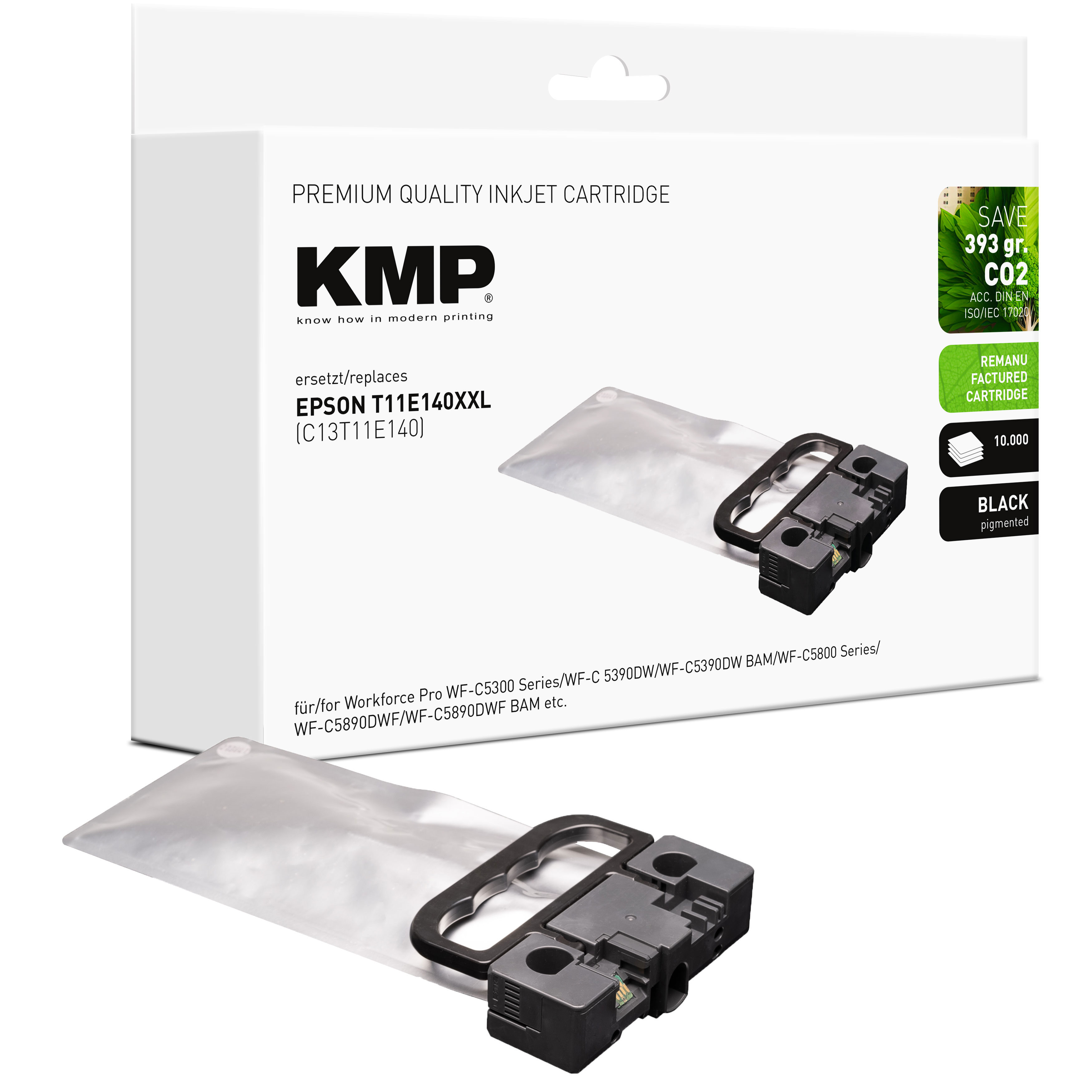 KMP E301BX renovovaná inkoustová kazeta Epson T11E1, černá