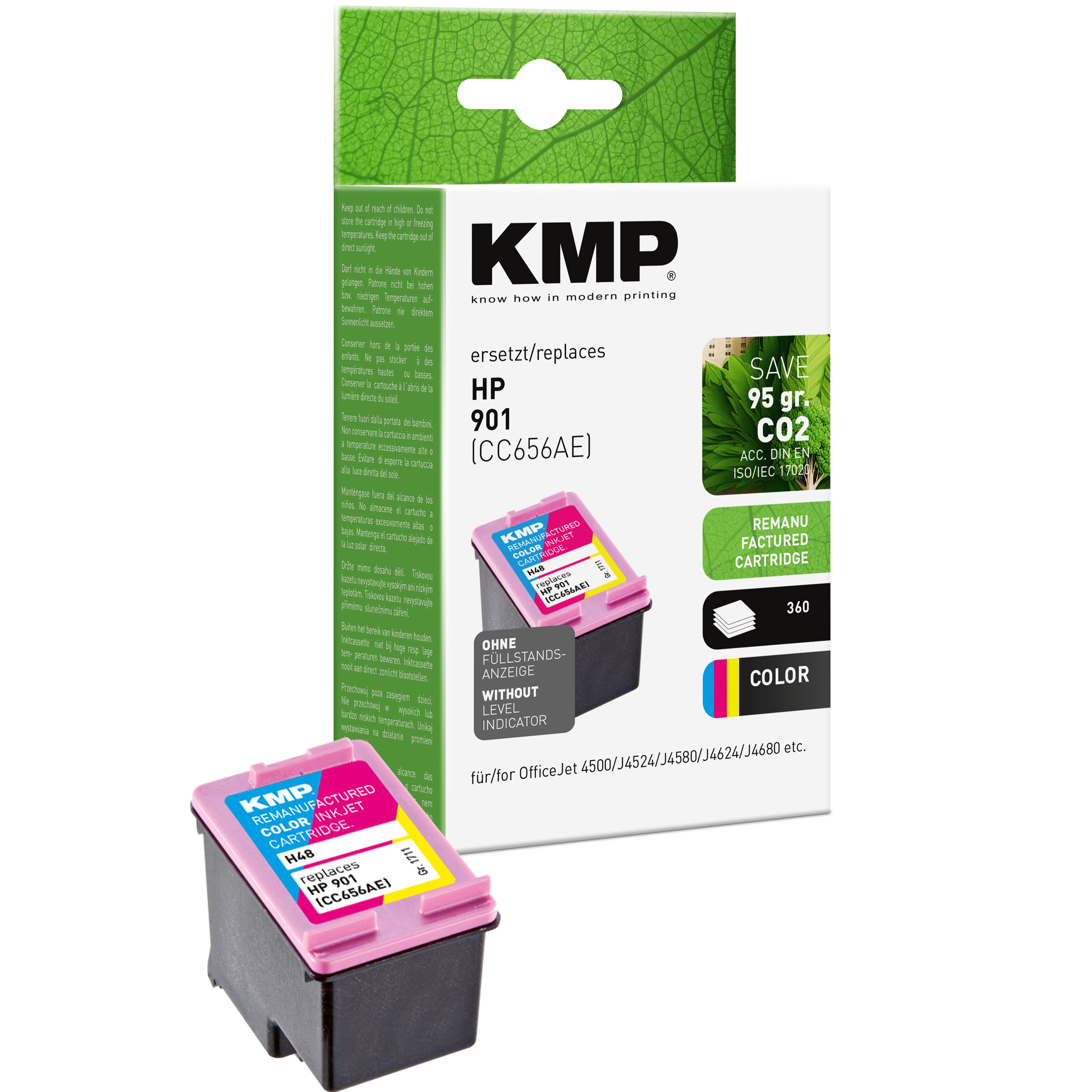 KMP H48 inkoustová kazeta inkoustová kazeta HP 901 (CC656AE), barevná
