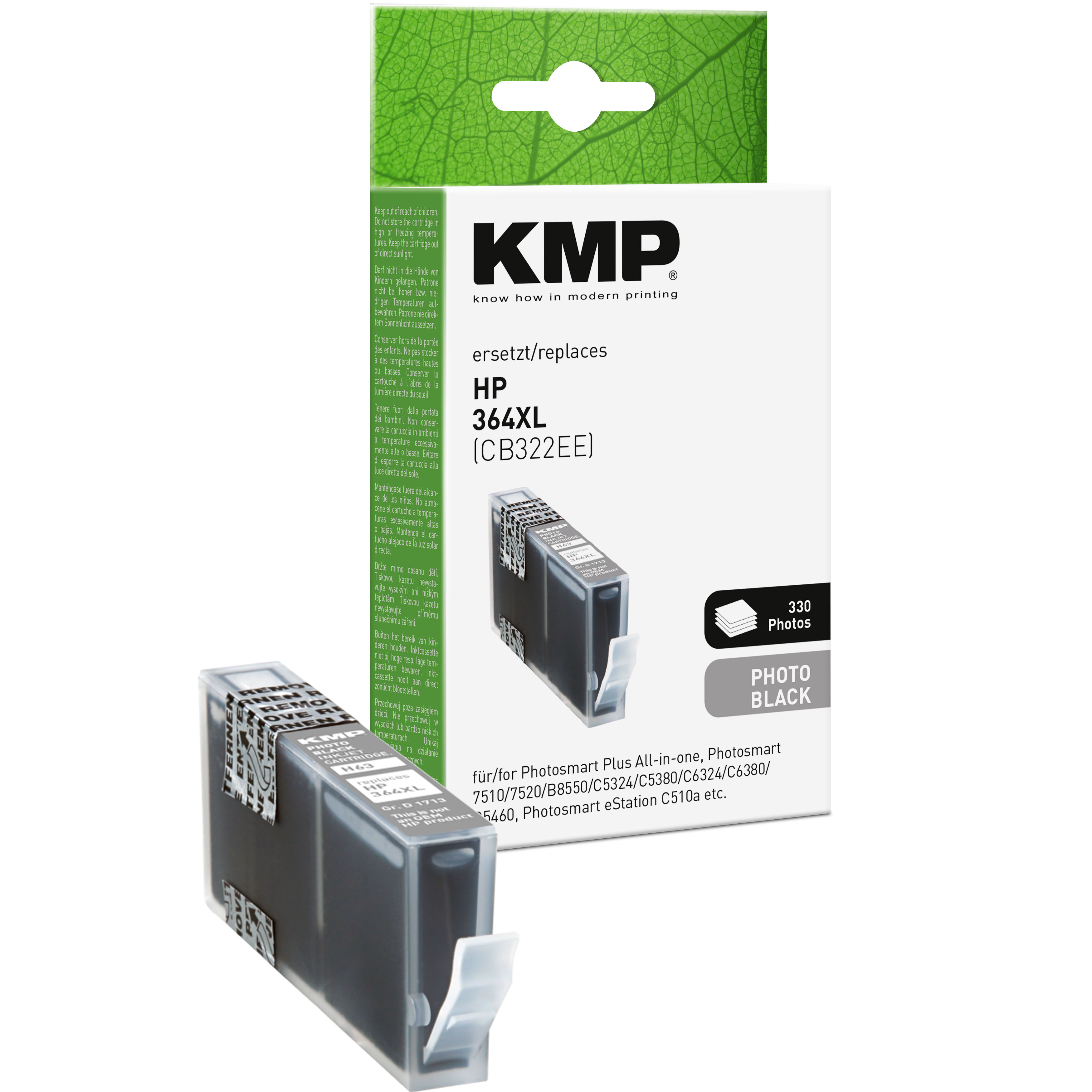 KMP H63 inkoustová kazeta inkoustová kazeta HP 364XL (CB322EE), černá