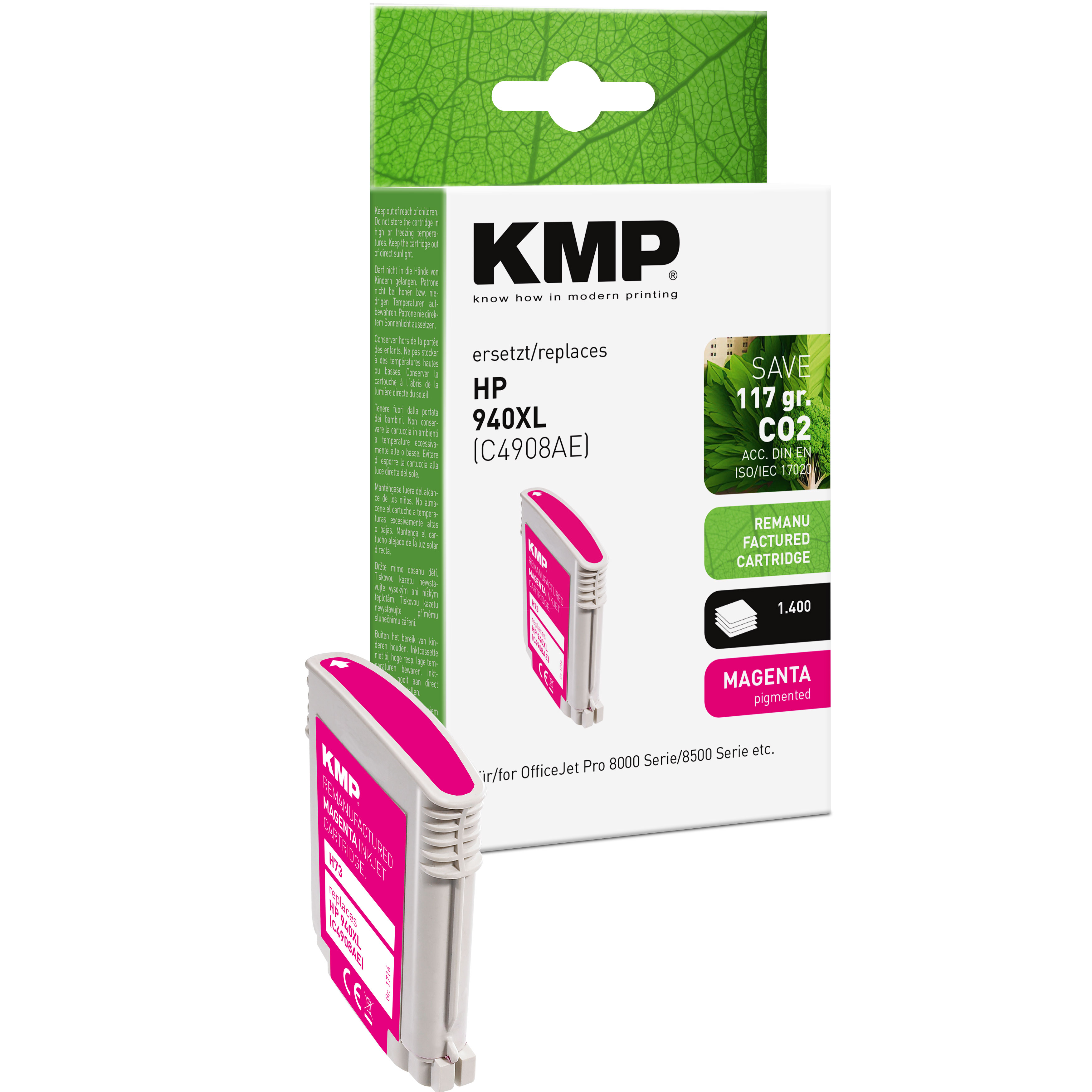 KMP H73 inkoustová kazeta inkoustová kazeta HP 940XL (C4908AE), purpurová