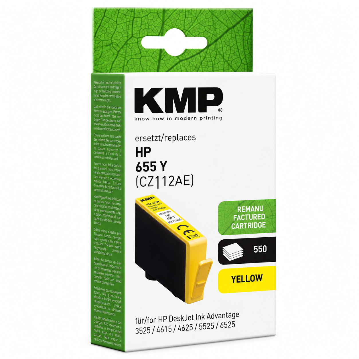 KMP H116 inkoustová kazeta inkoustová kazeta HP 655 Y (CZ112AE), žlutá