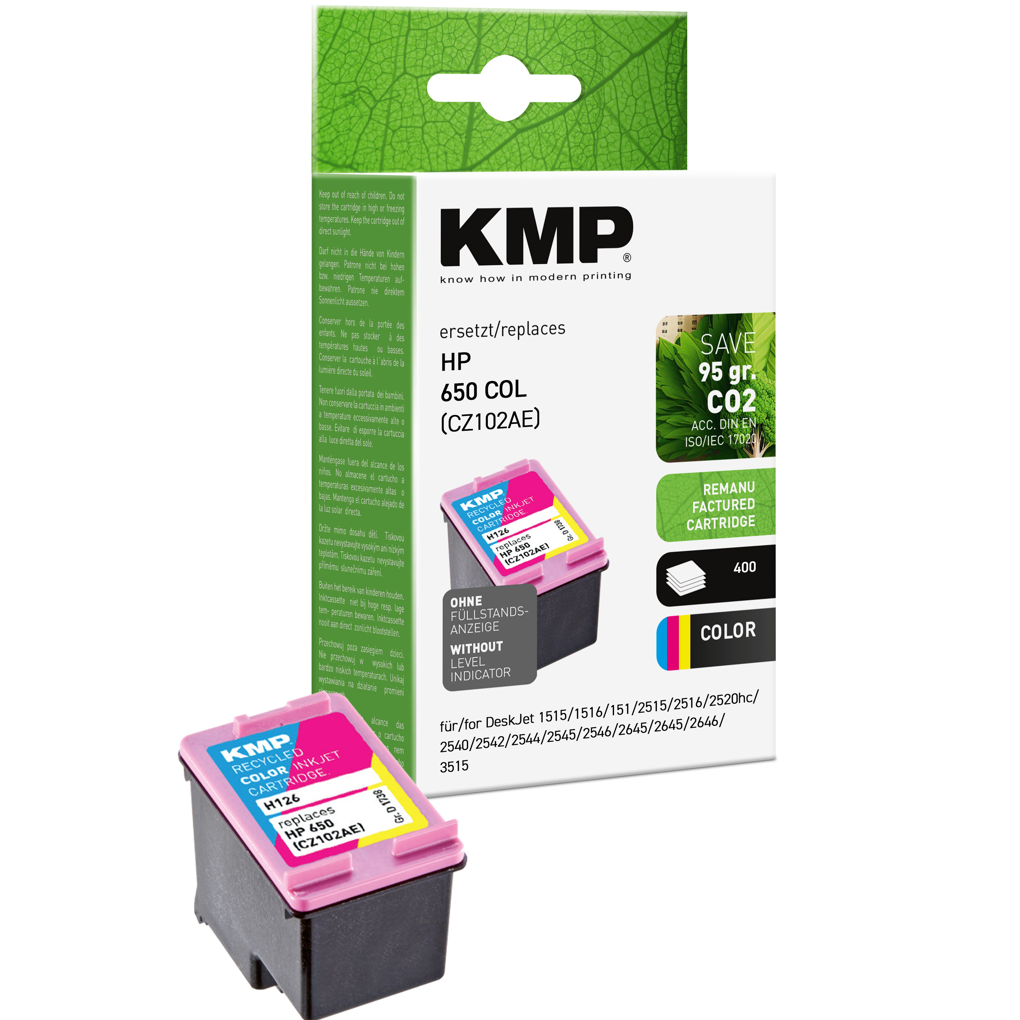KMP H126 inkoustová kazeta inkoustová kazeta HP650 (CZ102AE), barevná