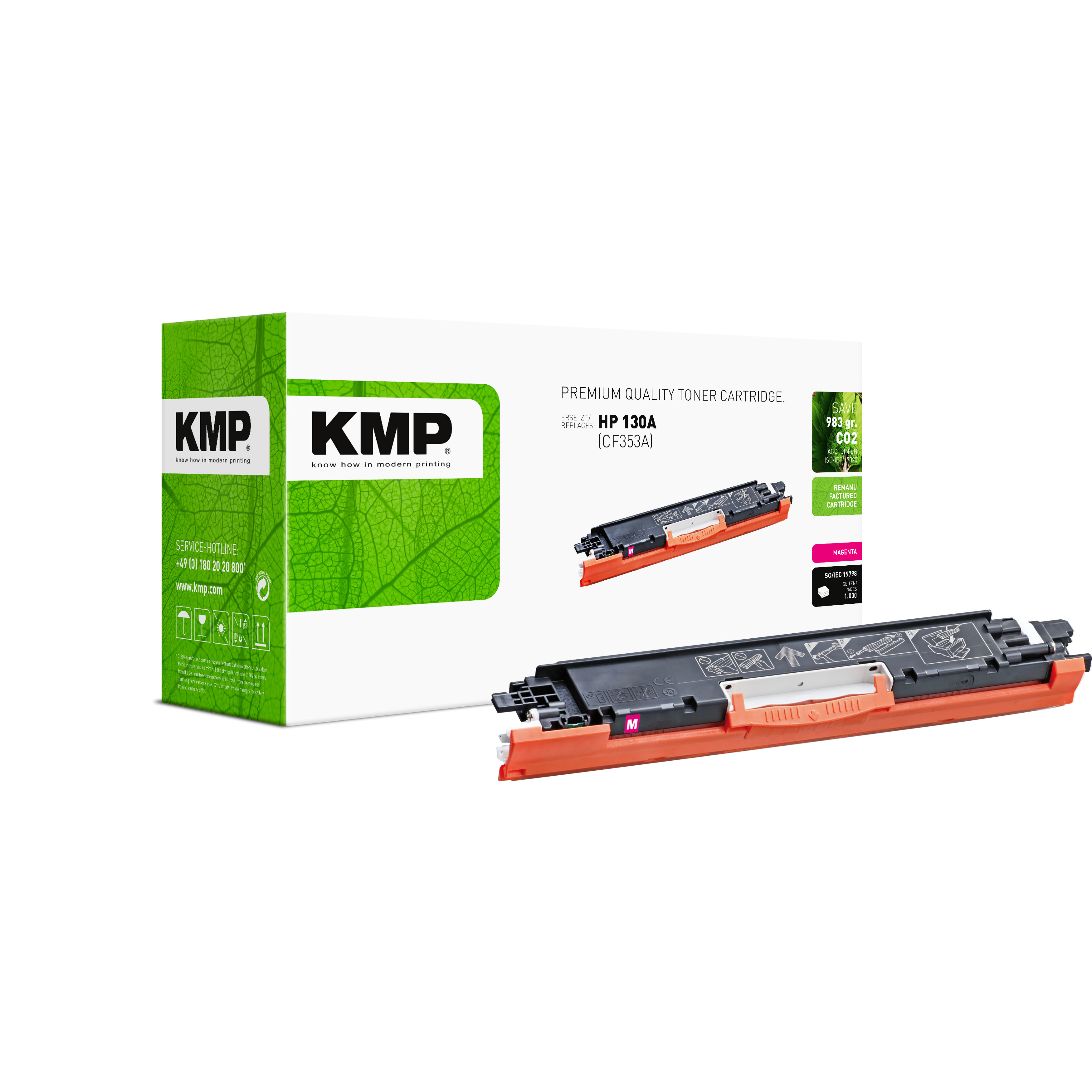 KMP H-T187 kompatibilní toner HP 130A (CF353A), purpurový