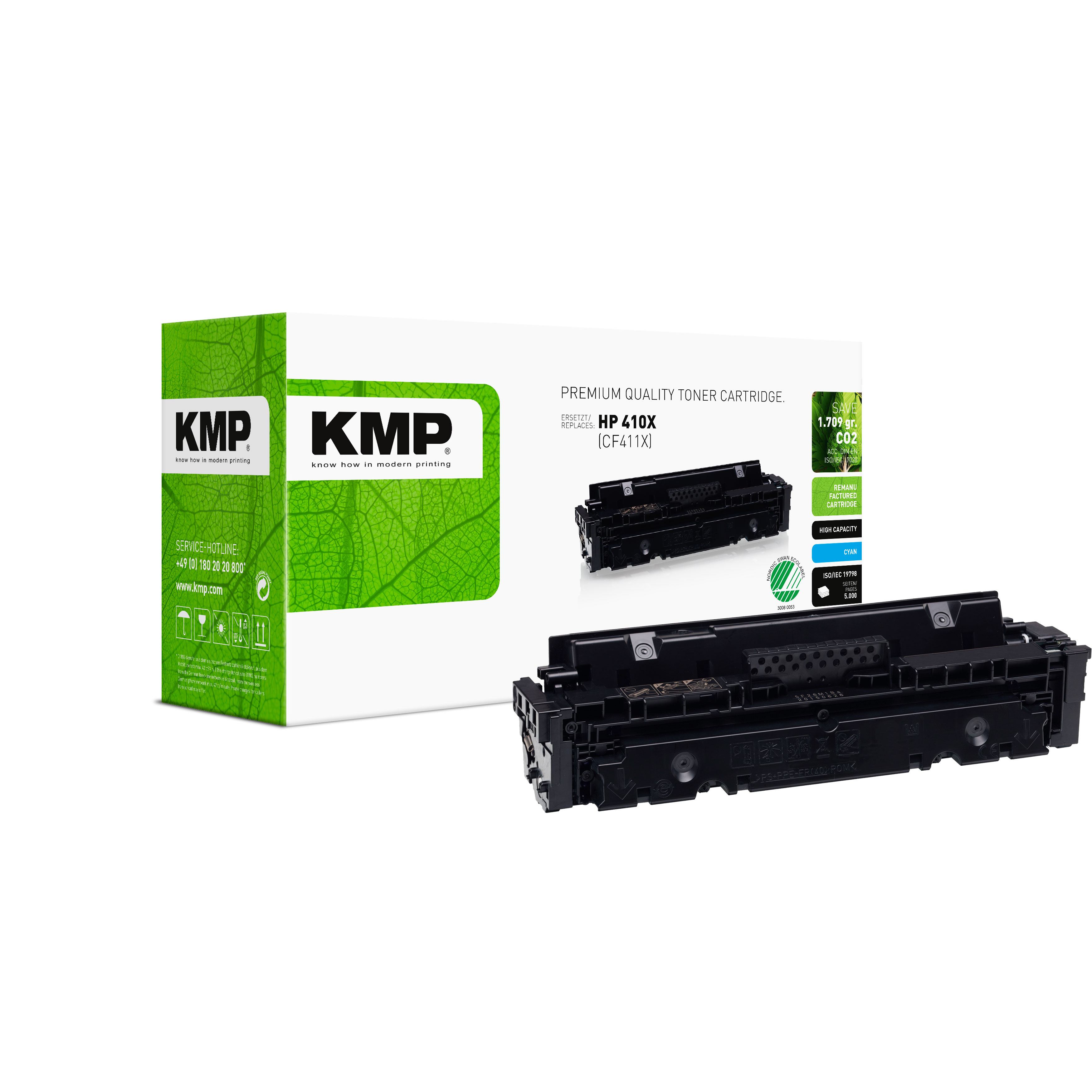 KMP H-T240X kompatibilní toner HP CF411X, azurový