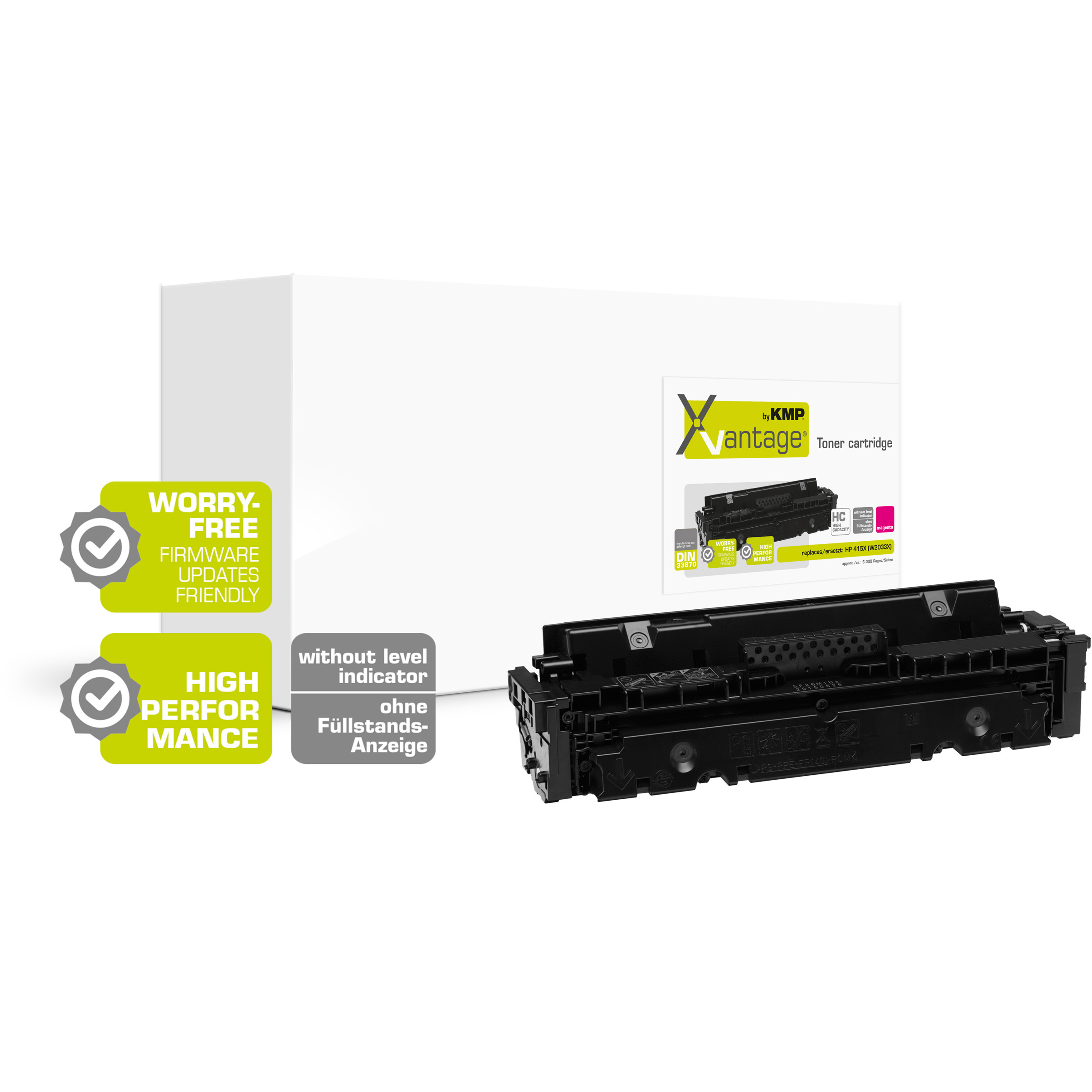 KMP H-T257MXO kompatibilní toner HP415X (W2033X), purpurový