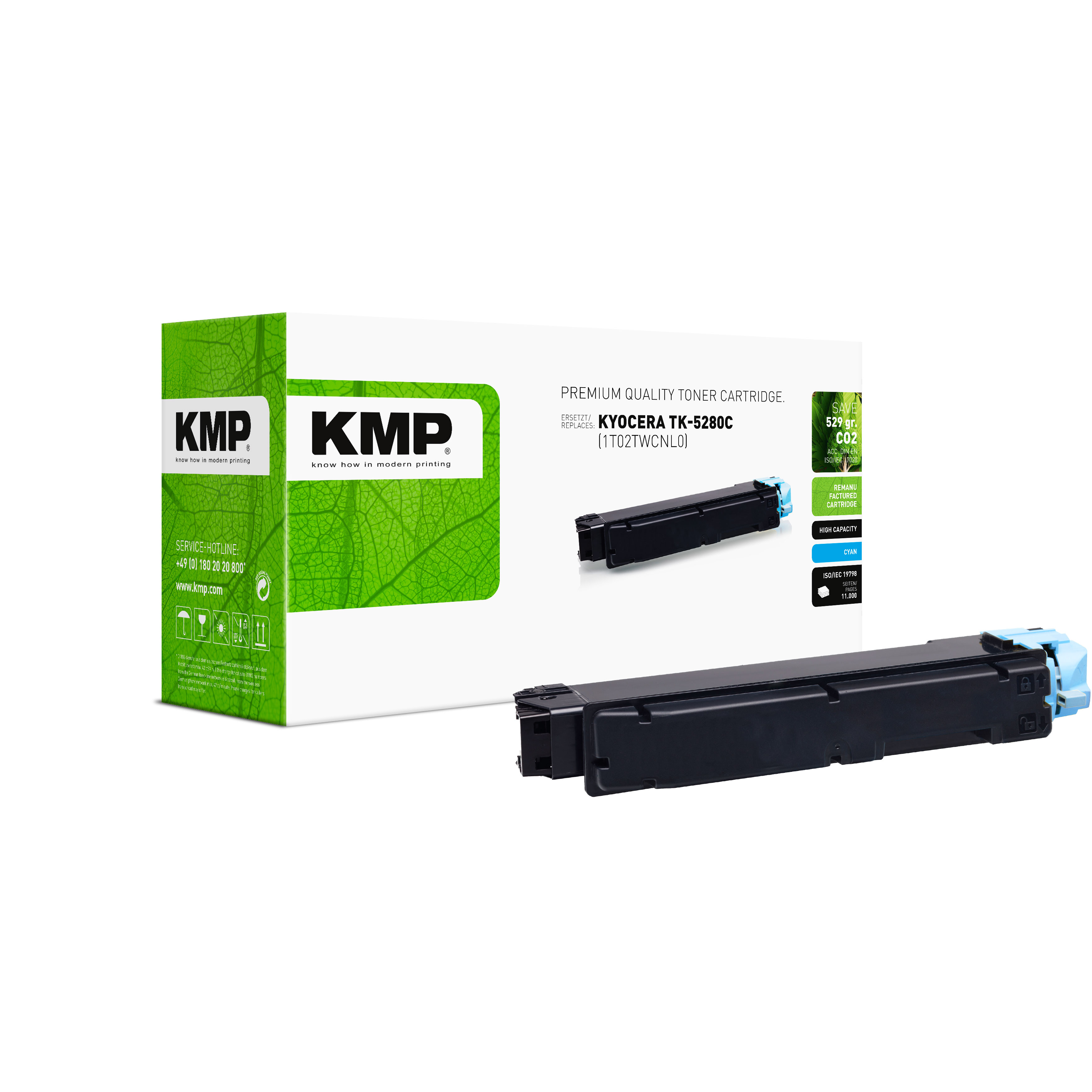 KMP K-T90 kompatibilní toner Kyocera TK-5280C (1T02TWCNL0), azurový