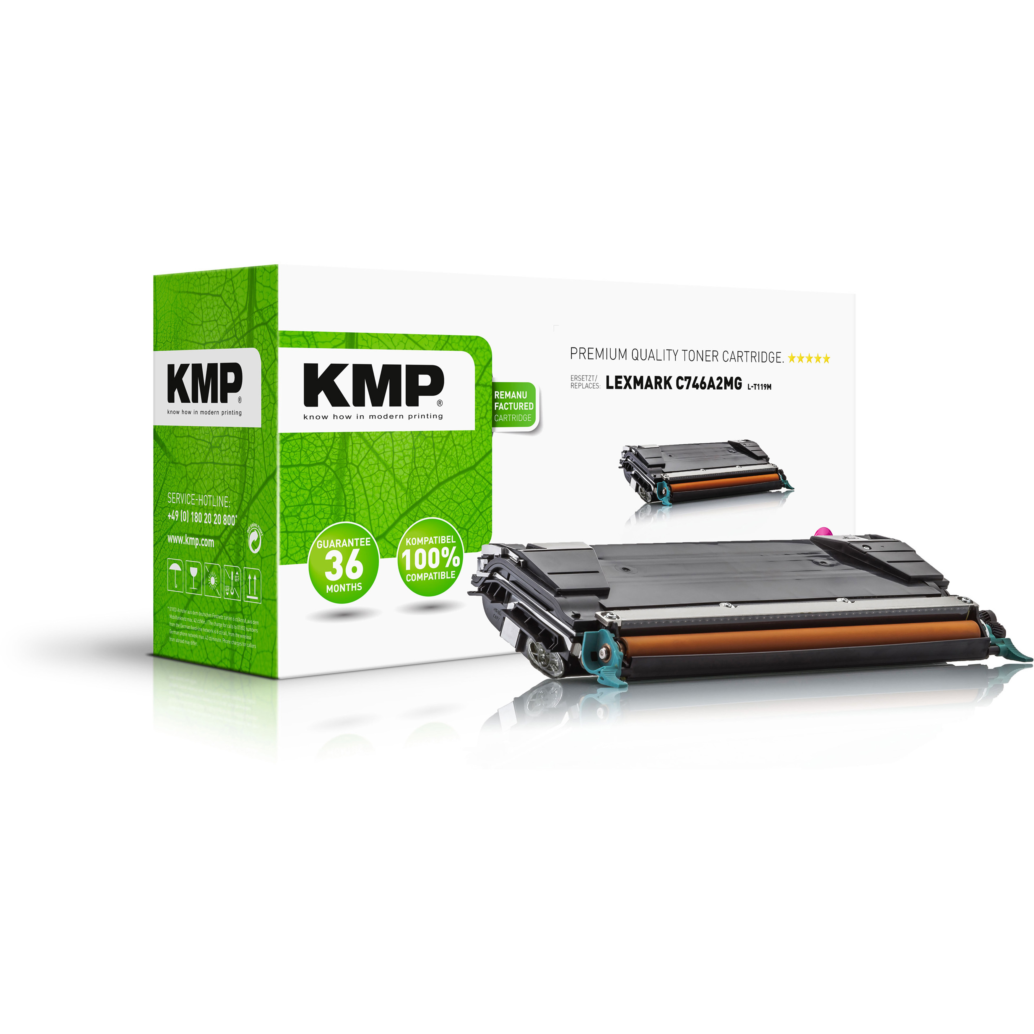 KMP L-T119M kompatibilní toner Lexmark C746A2MG, purpurový