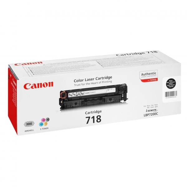 Originální toner Canon 718 BK, 2662B002, černý