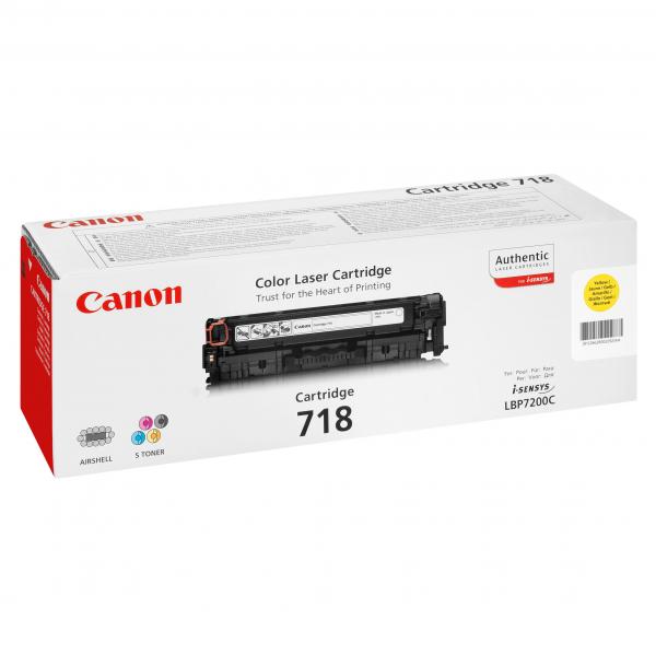 Originální toner Canon 718 Y, 2659B002, žlutý