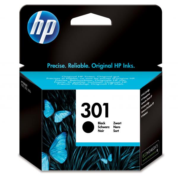 Originální inkoustová kazeta HP 301 BK (CH561EE), černá