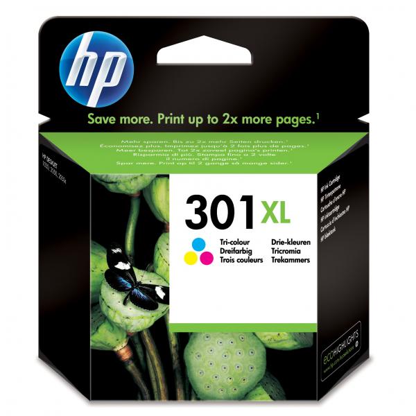 Originální inkoustová kazeta HP 301XL COL (CH564EE), barevná