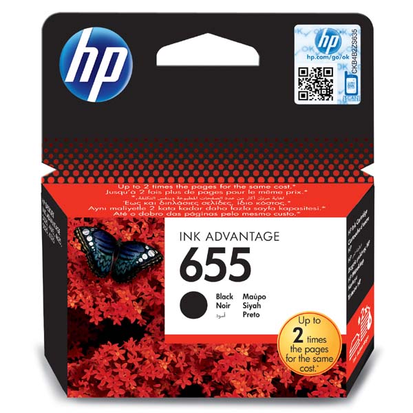 Originální inkoustová kazeta HP 655 BK (CZ109AE), černá