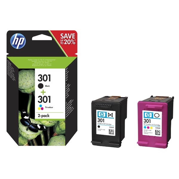 Originální inkoustová kazeta HP 301 BK/COL (N9J72AE), multipack